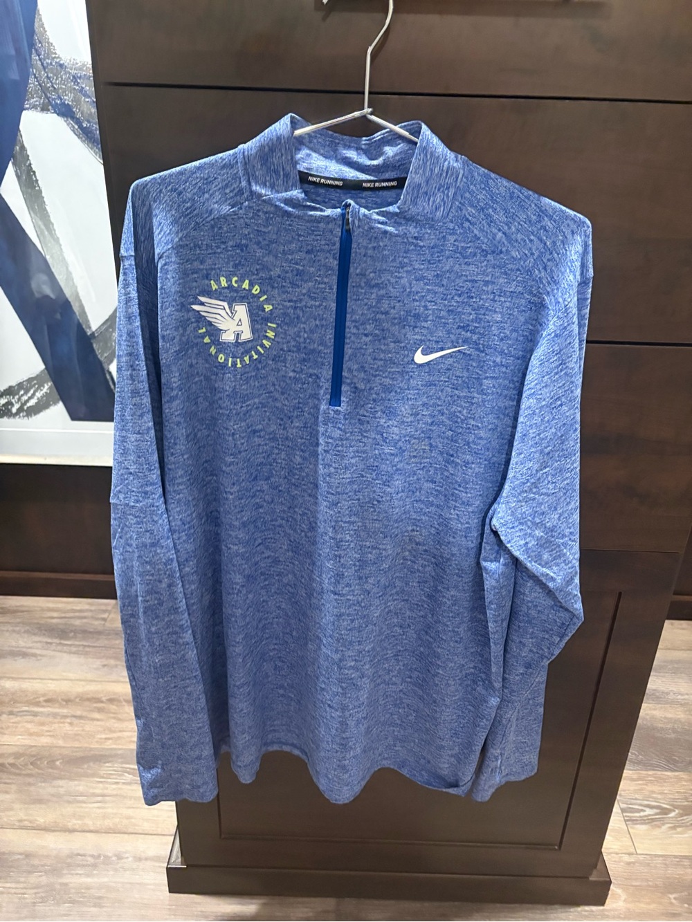 Arcadia Invitational Nike Men's Lightweight Blue Heathered Quarter-Zip Jacket